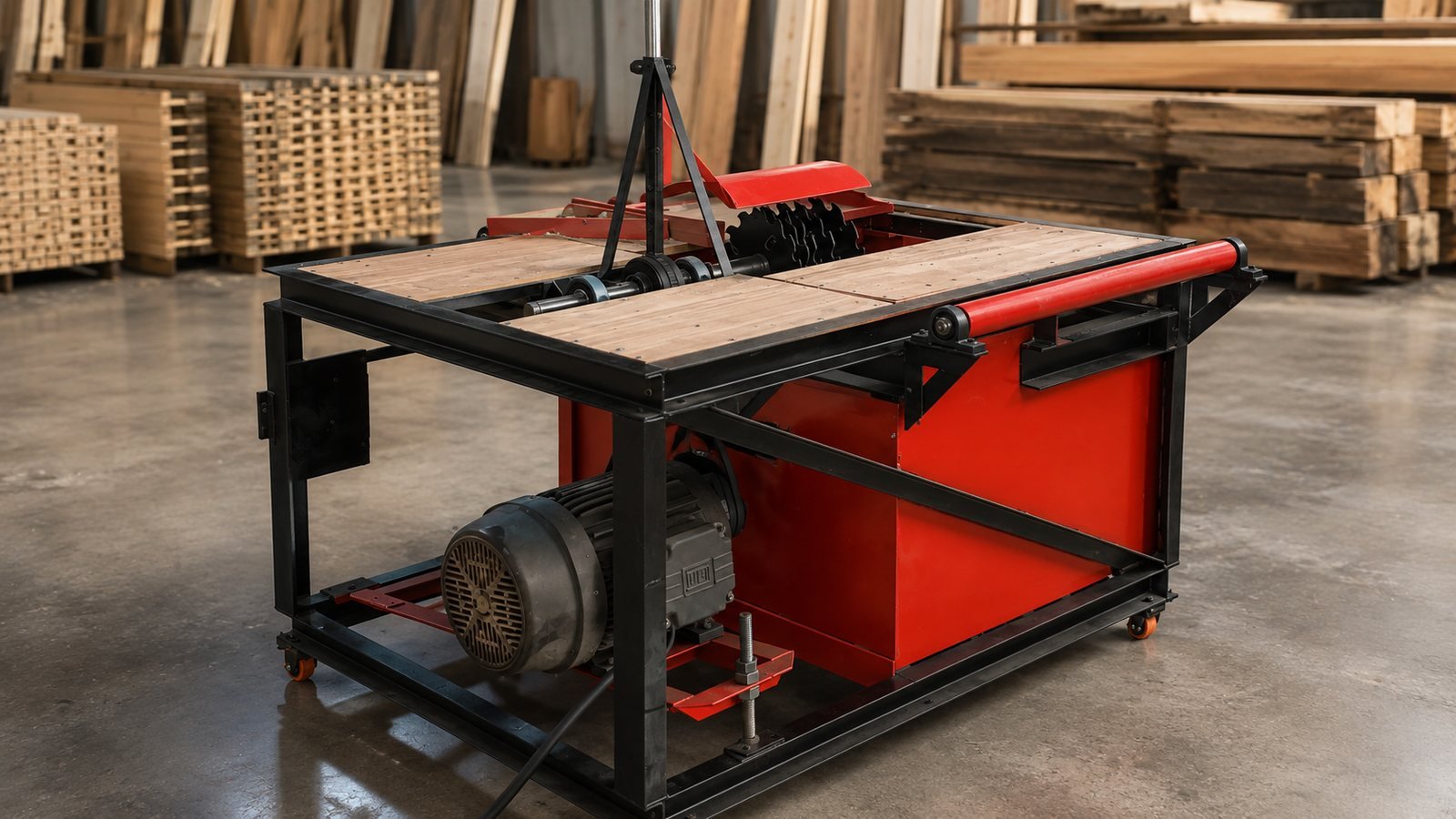 Equipo industrial rojo fabricado por ING-MC